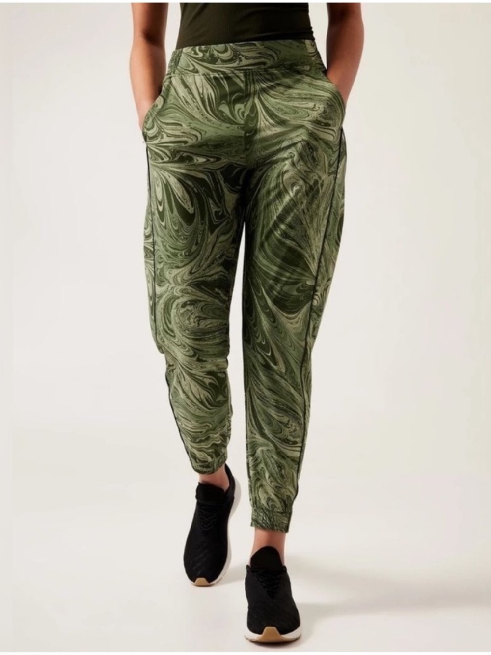 Athleta Brooklyn Ankle Jogger Sumi Marble Green Women’s Size 8